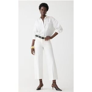 J. Crew Sydney Wide Leg Pant BiStretch Cotton Blend Corpcore Career Wear Ivory 6